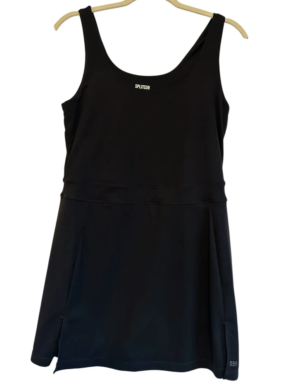 SPLITS59 Martina Tennis Dress Medium Black Built In Shorts Pickleball‎ Golf